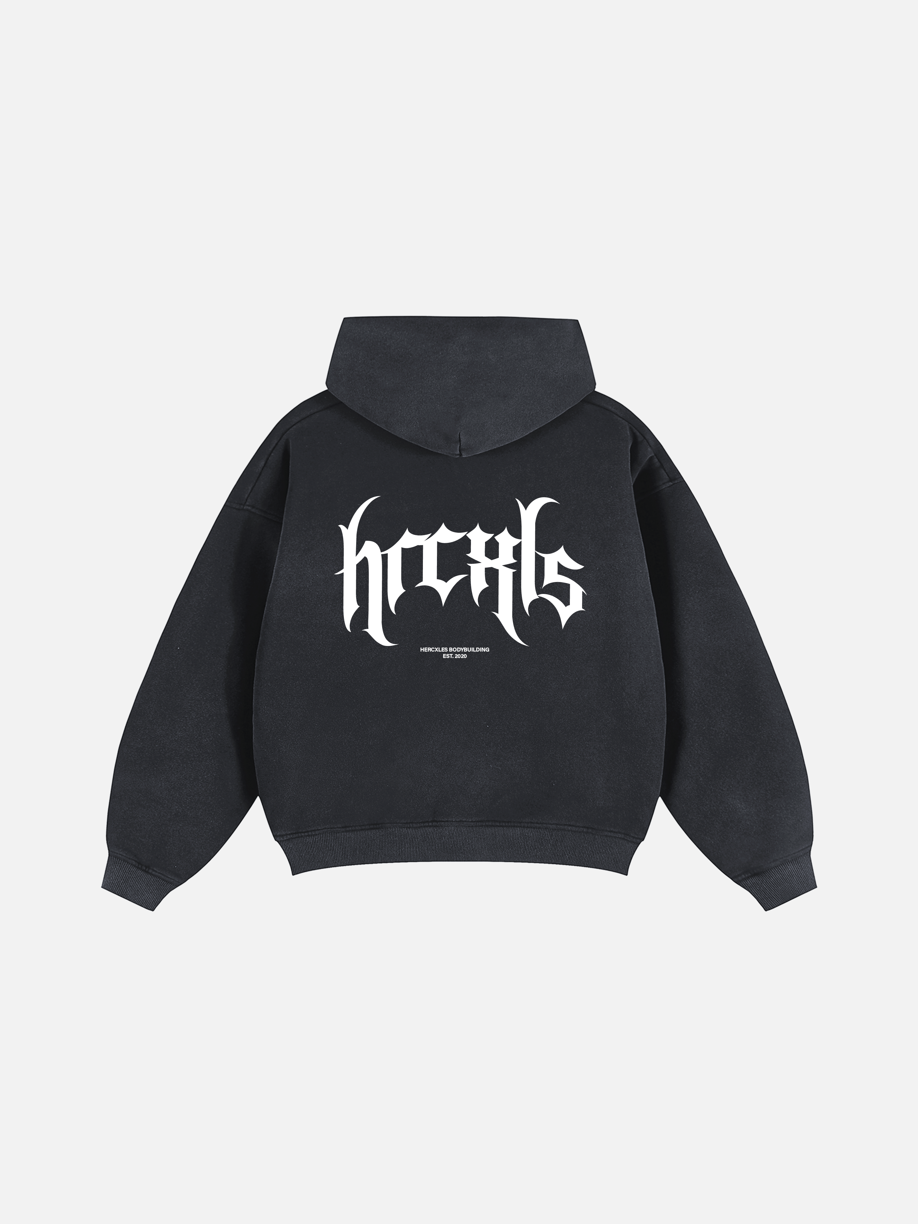 Gothic faded oversized zip-up hoodie