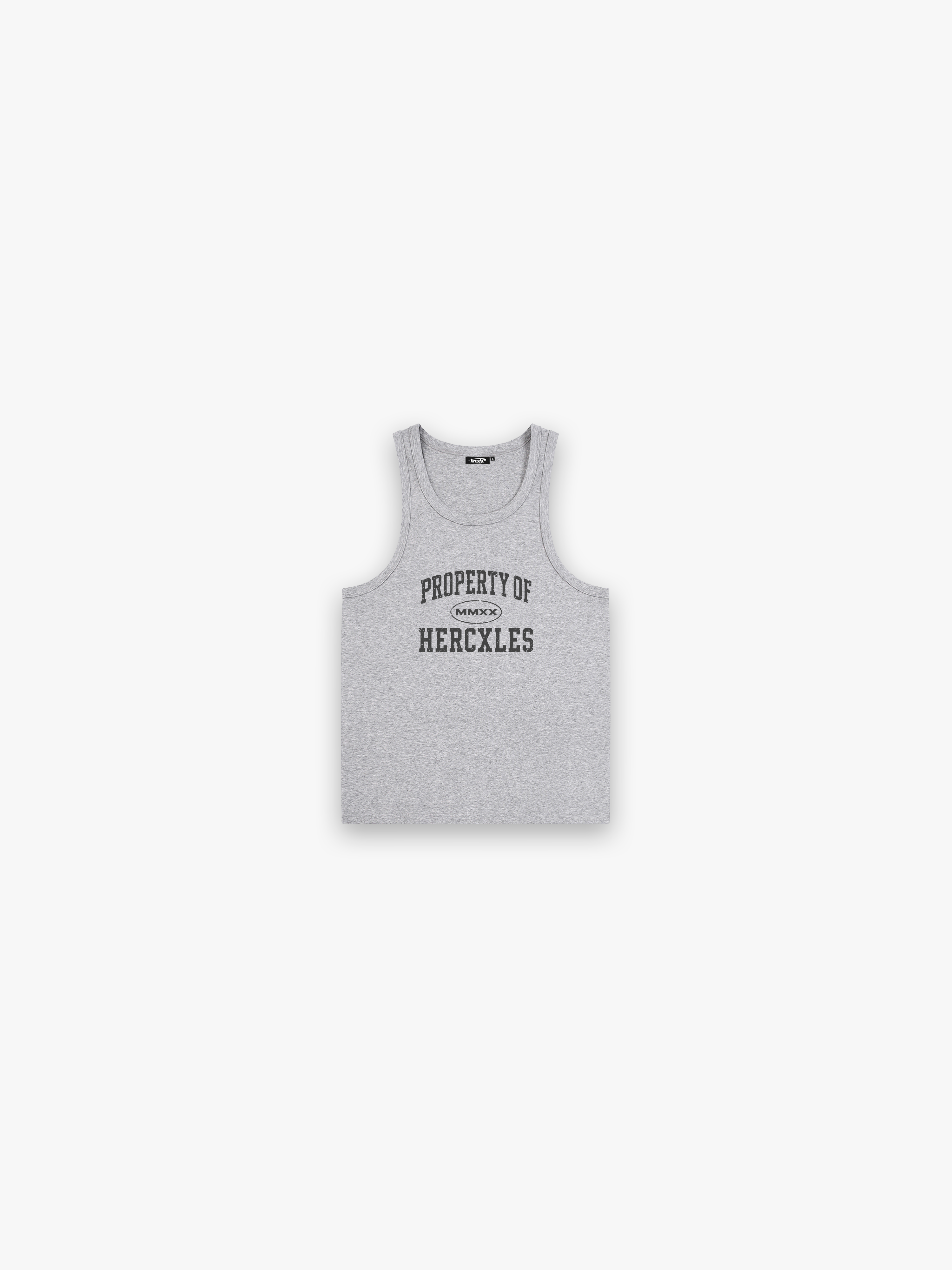 HERCXLES Property Of Performance Tank Top - Grey tank front flatlay