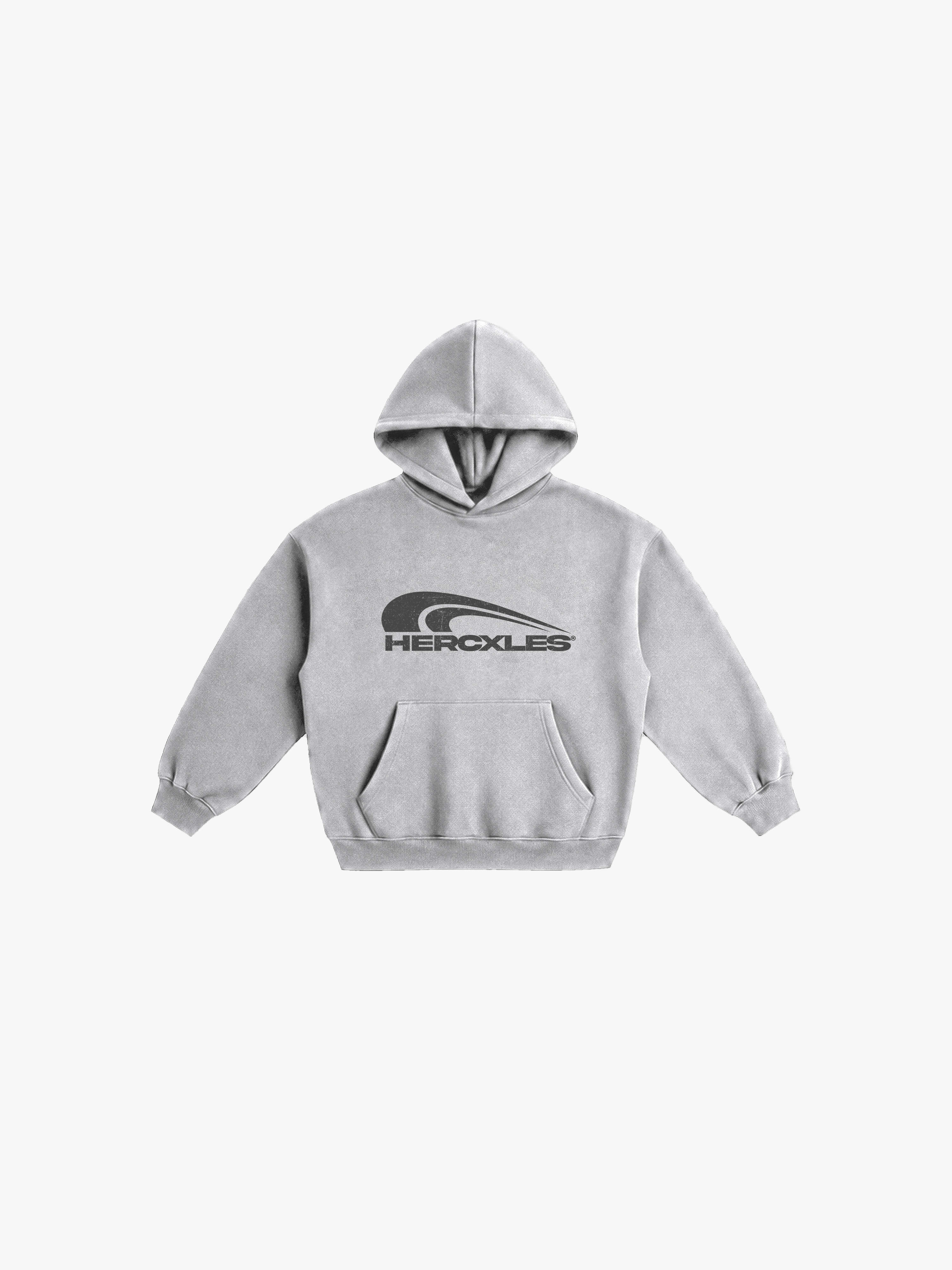 HERCXLES Rush Hoodie - Light Gray front flatlay
