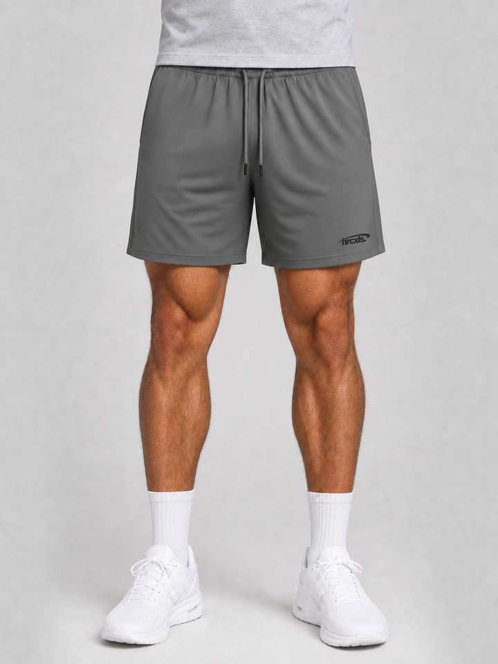HCX feature detail: Sport Drawstring Shorts - Grey model
