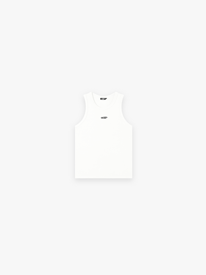 HERCXLES 2026: Sport Ribbed Tank Top - White front