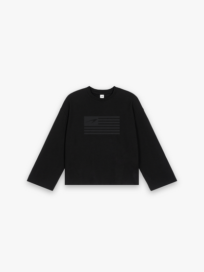 USA Rag Tee - Black flat lay front