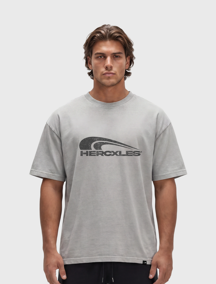 HERCXLES 2026: Vintage Wash T-Shirt - Light Grey model front