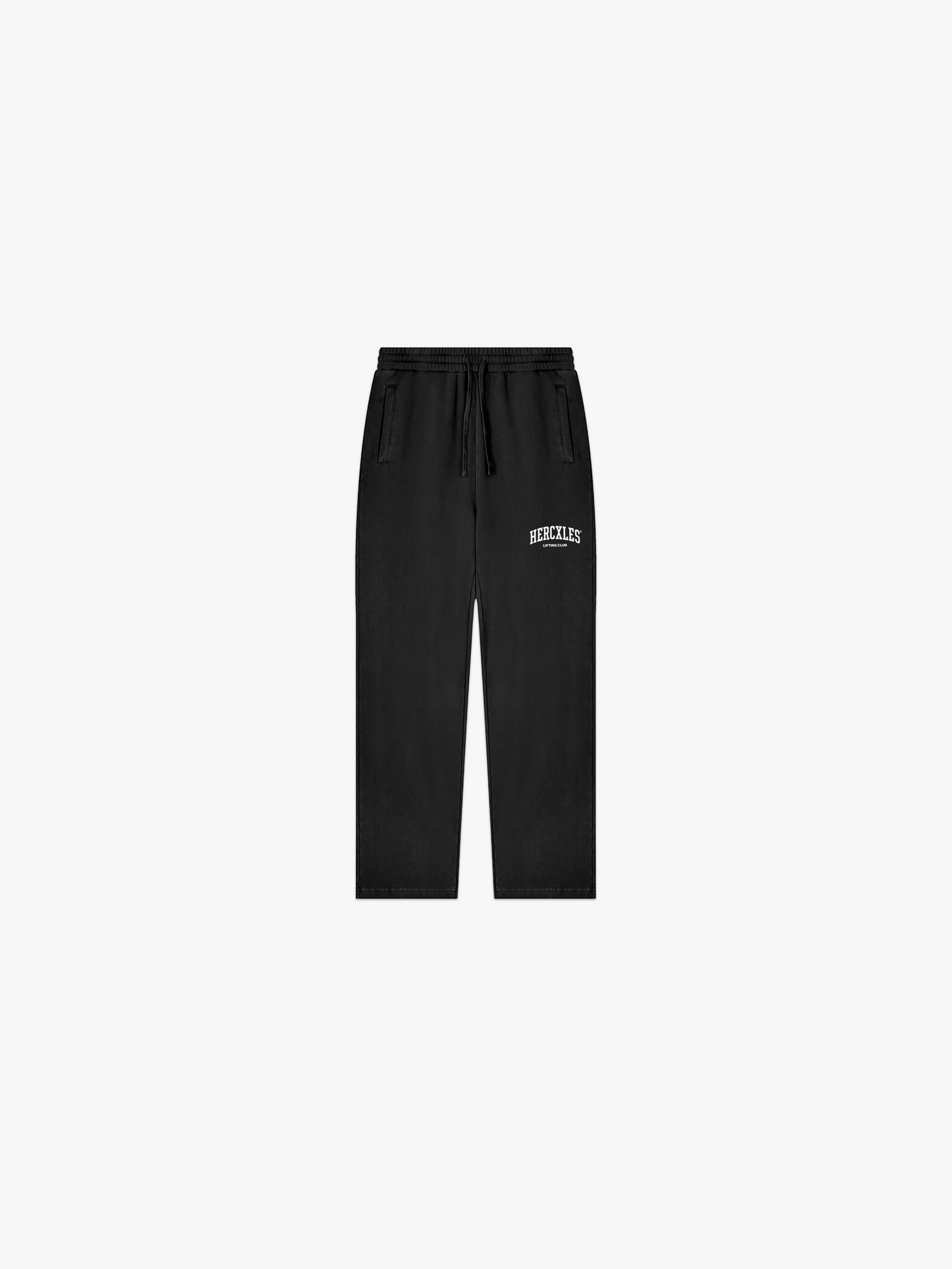 HERCXLES Lifting Club Vintage Wash Sweatpants - Black front flat lay