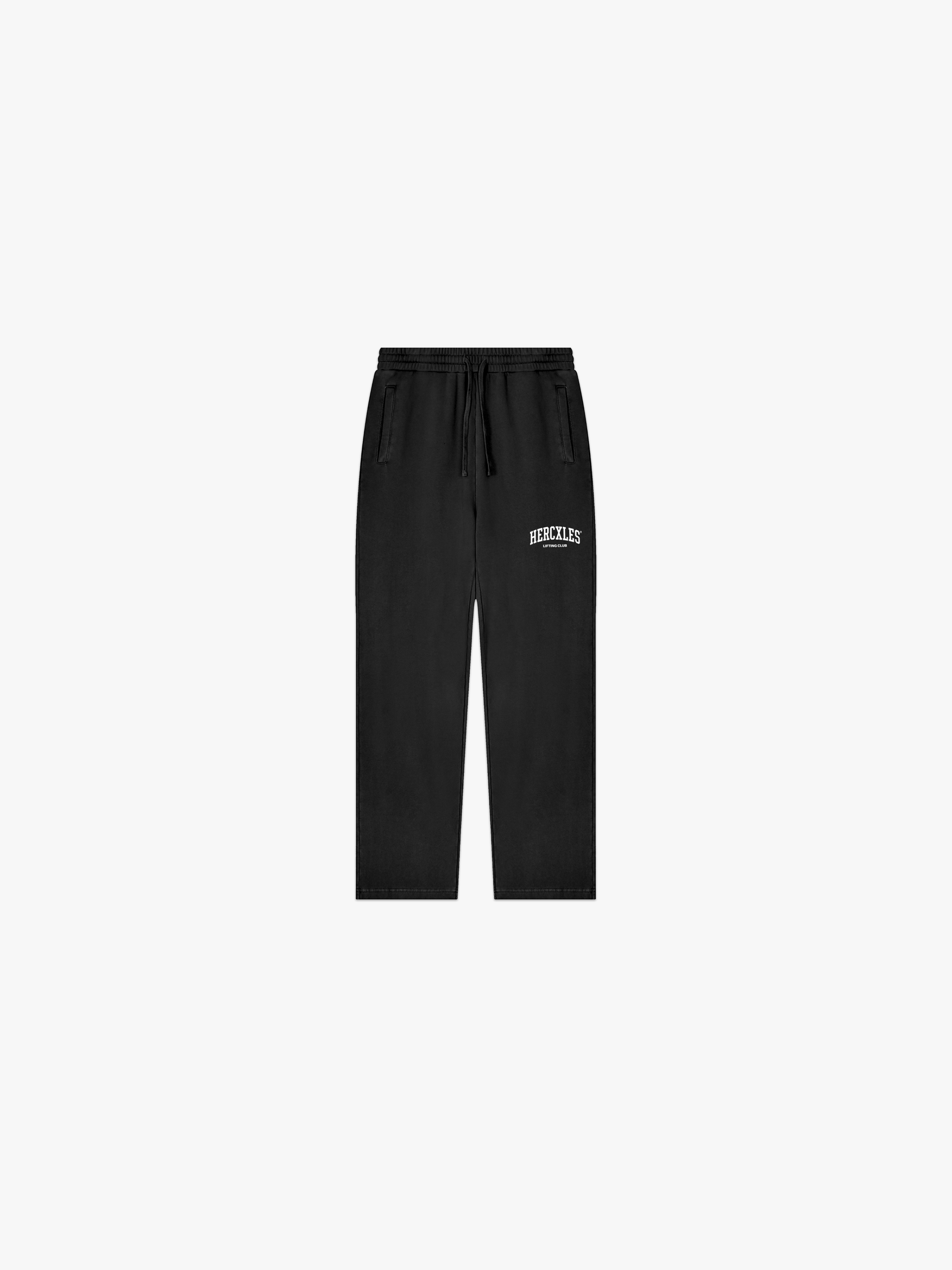 HERCXLES Lifting Club Vintage Wash Sweatpants - Black front flat lay
