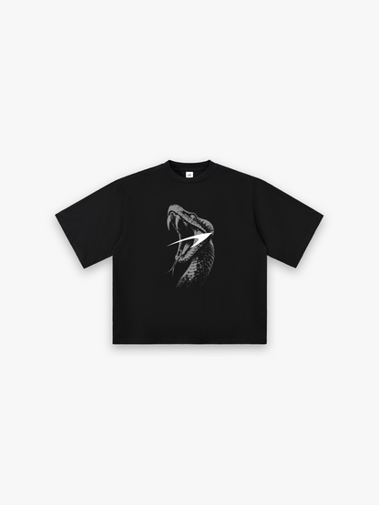 Viper Oversized T-Shirt - Black flat lay front