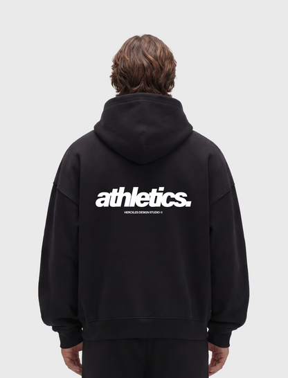 HERCXLES 2026: Athletics Zip Hoodie - Black model back