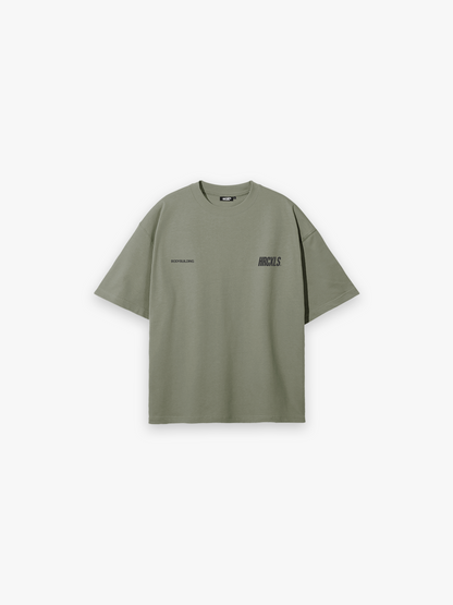 Bodybuilding Oversized T-Shirt - Green front flat lay