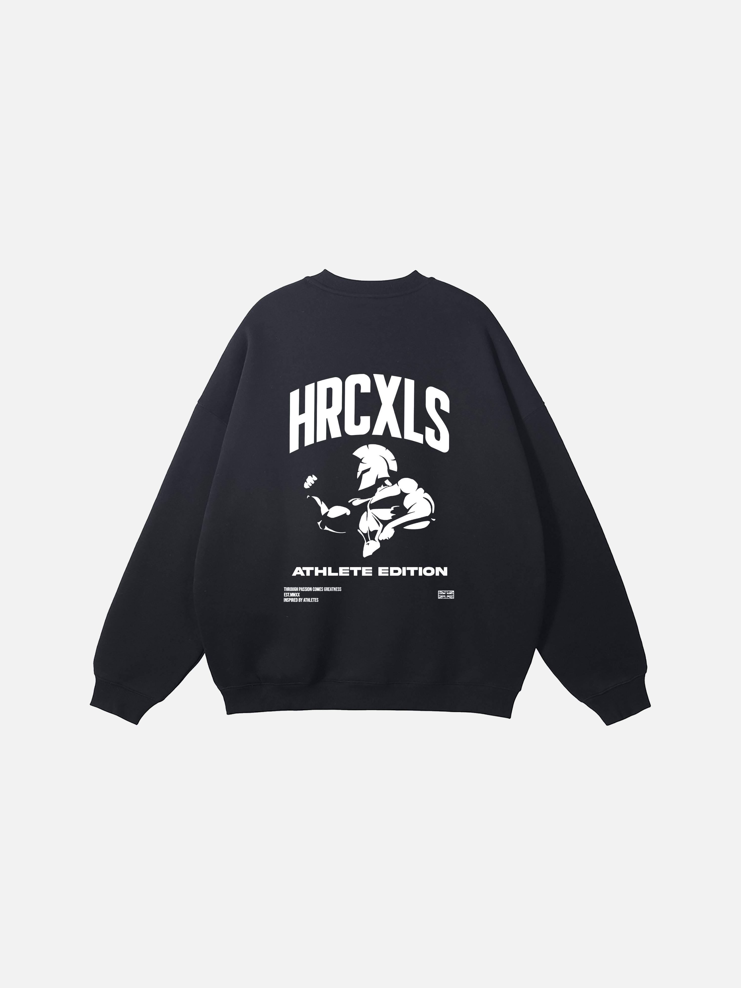 black oversized sweatshirt with athlete edition print