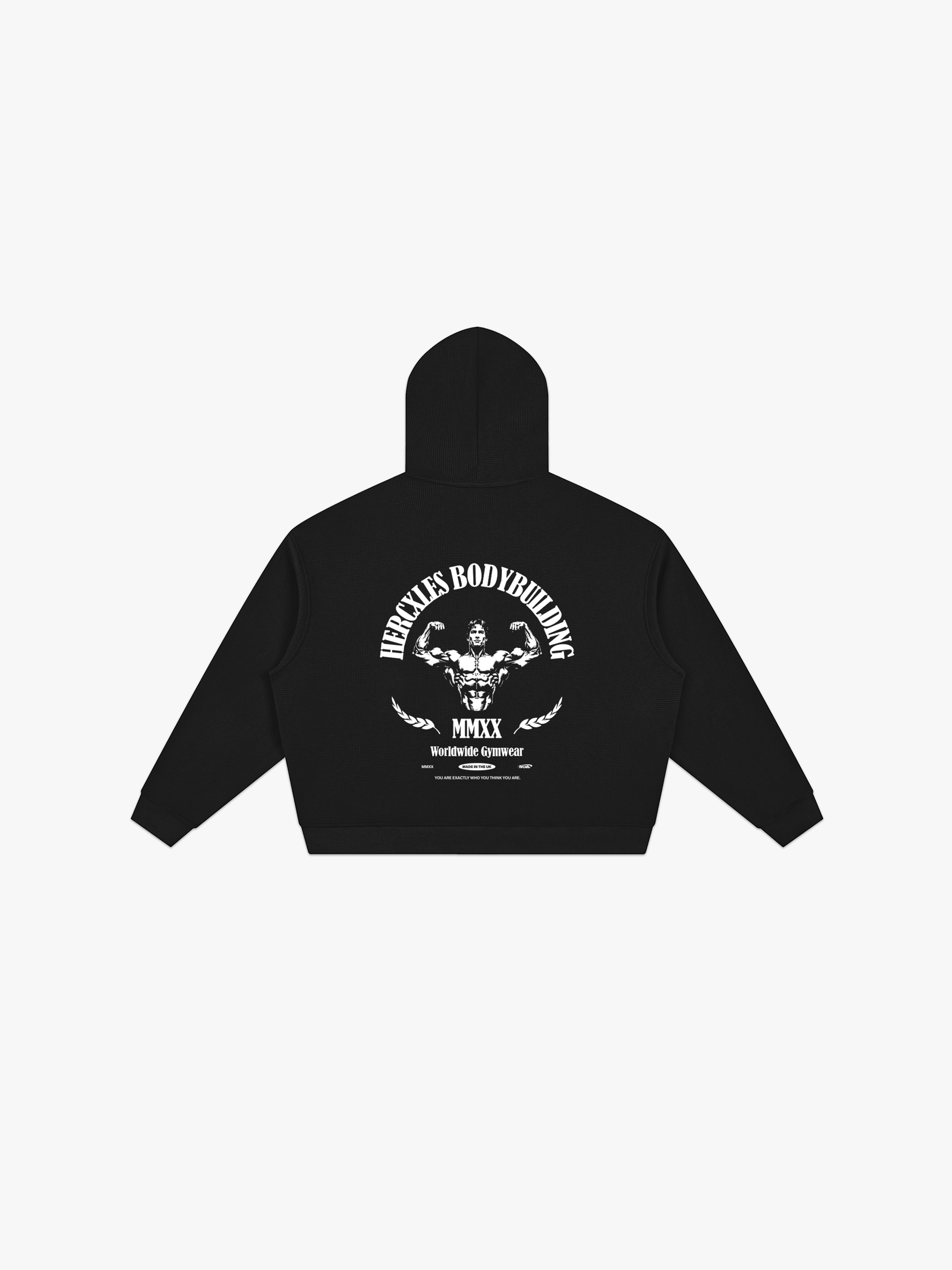 Worldwide Competitor Zip Hoodie - Black / White back flat lay