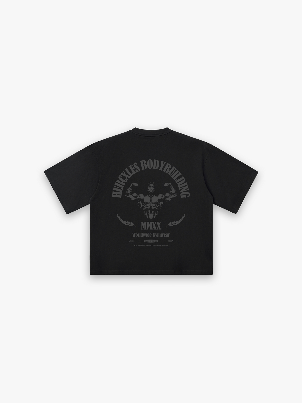 Worldwide HUGE T-Shirt - Tonal Black back flat lay