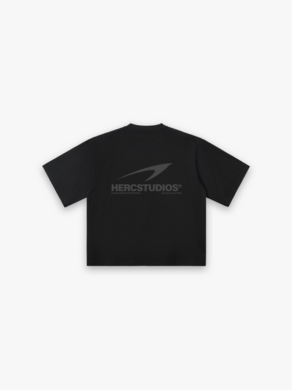 HERCSTUDIOS HUGE T-Shirt - Tonal Black back flat lay