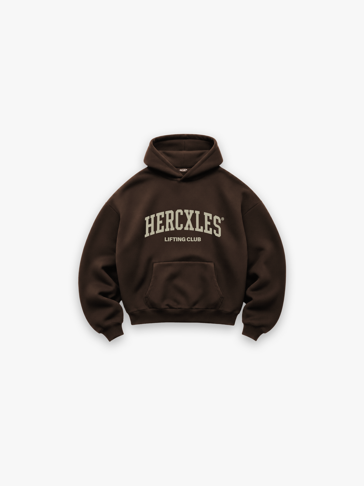Lifting Club Heavyweight Hoodie - Chocolate - front flat lay