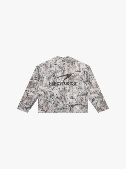 HERCSTUDIOS CAMO LONG SLEEVE - Tree Camo back flat lay