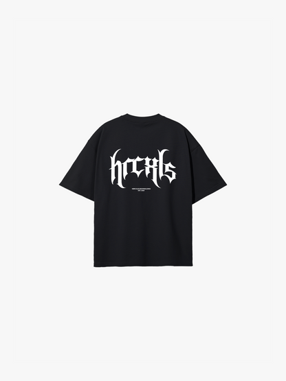 HERCXLES: Gothic Oversized T-Shirt - Black back flat lay