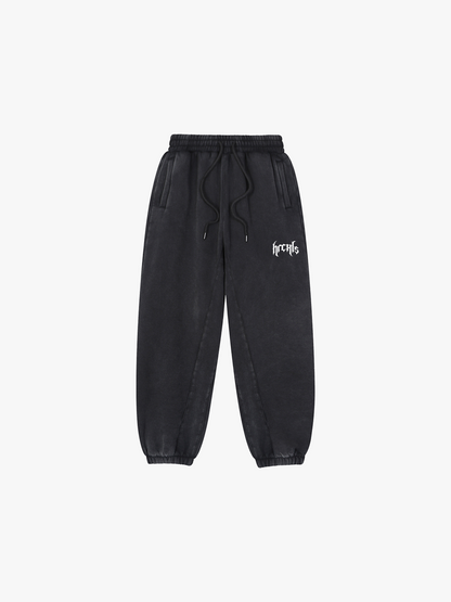 Gothic Oversized Sweatpants - Black flat lay front