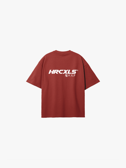 HERCXLES: Kuro Oversized T-Shirt - Red back flat lay
