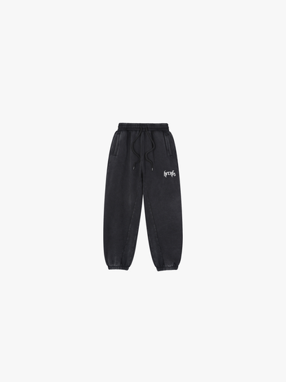 Gothic Oversized Sweatpants - Black flat lay front