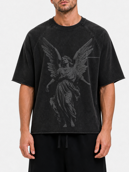 HCX feature detail: Angel Raw Edge T-shirt - hcx raw edge tee angel model