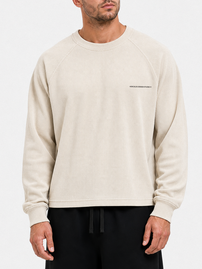 HCX feature detail: Studios Waffle Long Sleeve - hcx studios waffle long sleeve cream