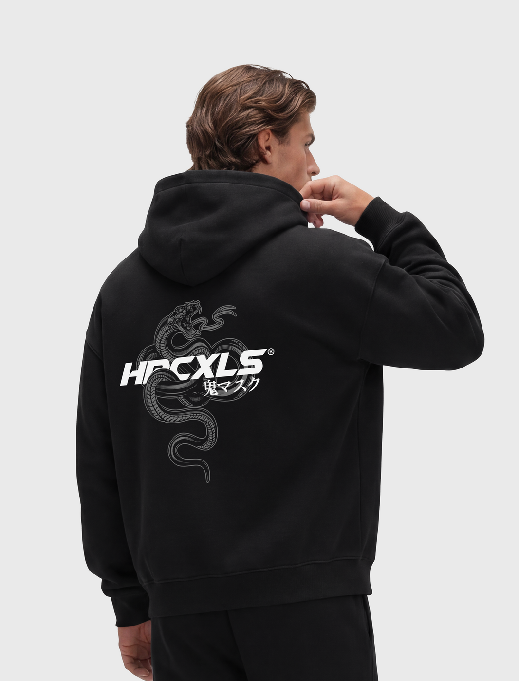 HCX feature detail: Venom Hoodie - Black model back