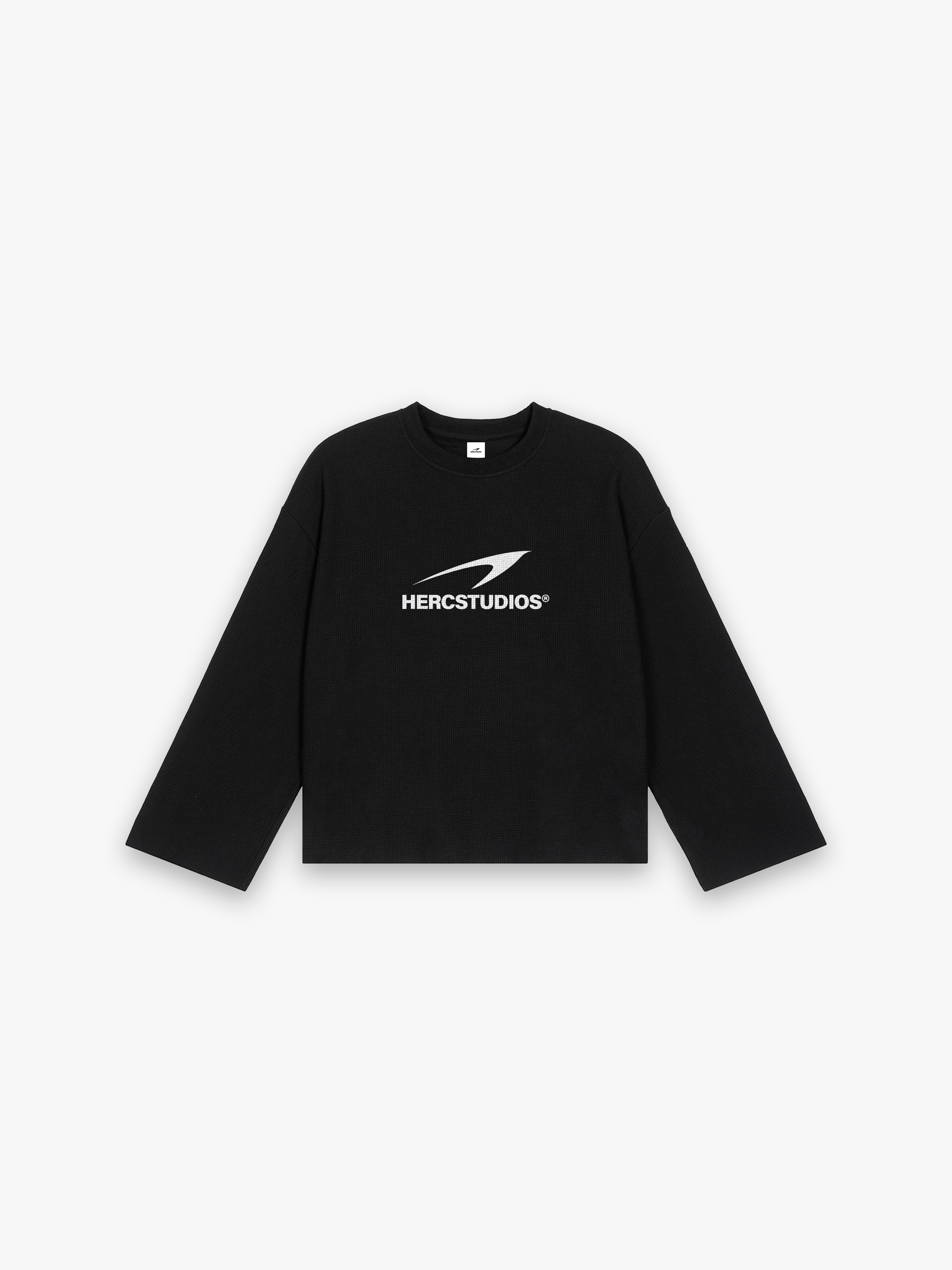 HERCSTUDIOS Rag Long Sleeve - Black flat lay front
