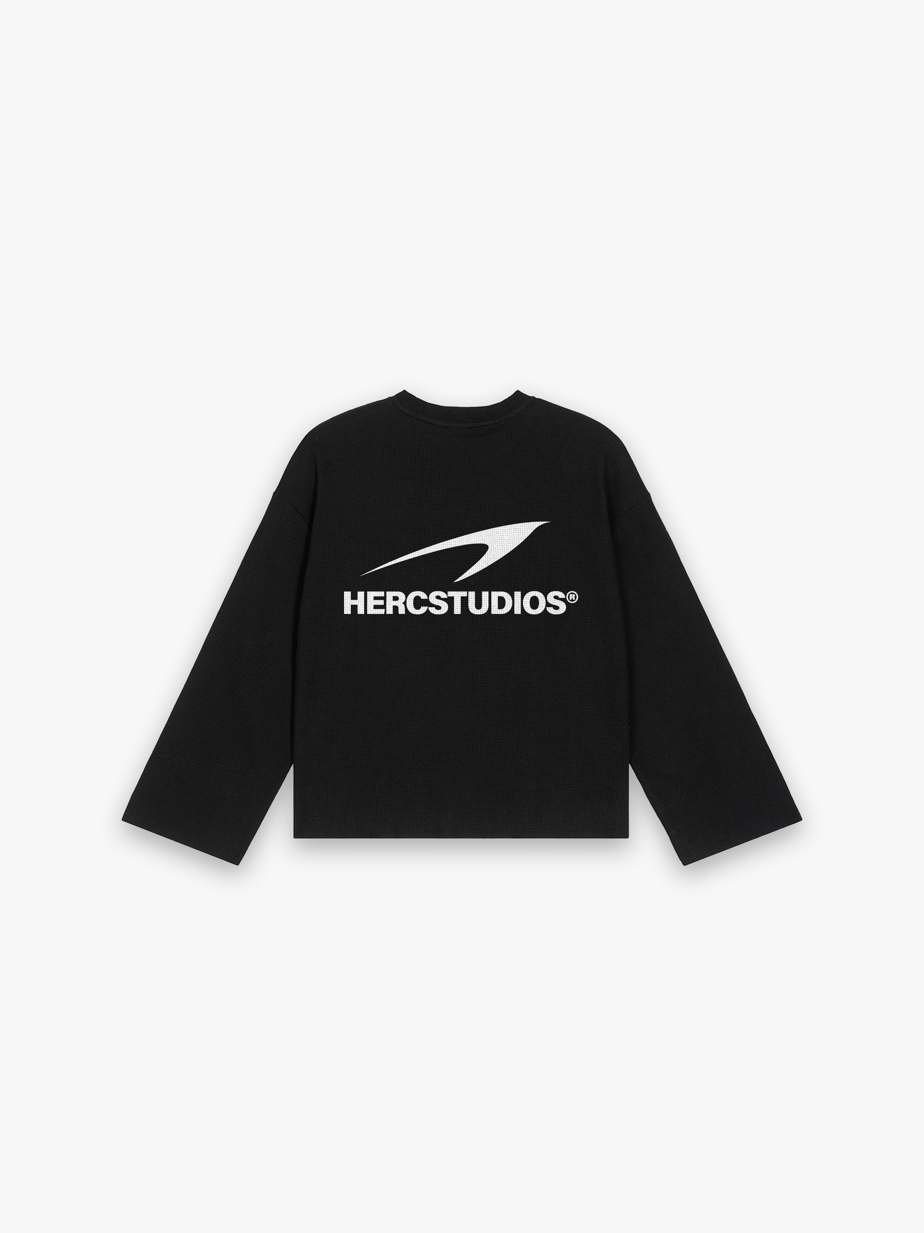 HERCSTUDIOS Rag Long Sleeve - Black flat lay back