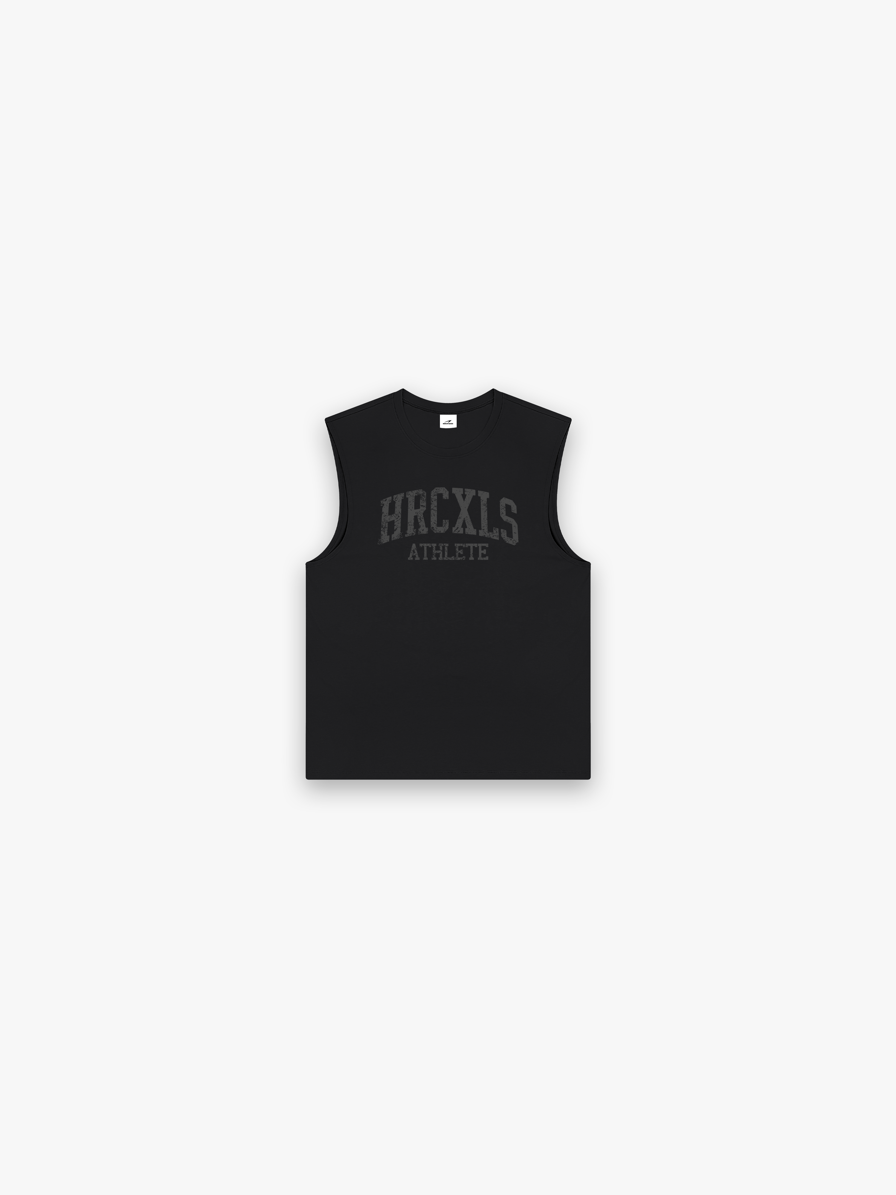 HERCXLES 2026: HRCXLS Athlete Cut Off - Black front flat lay