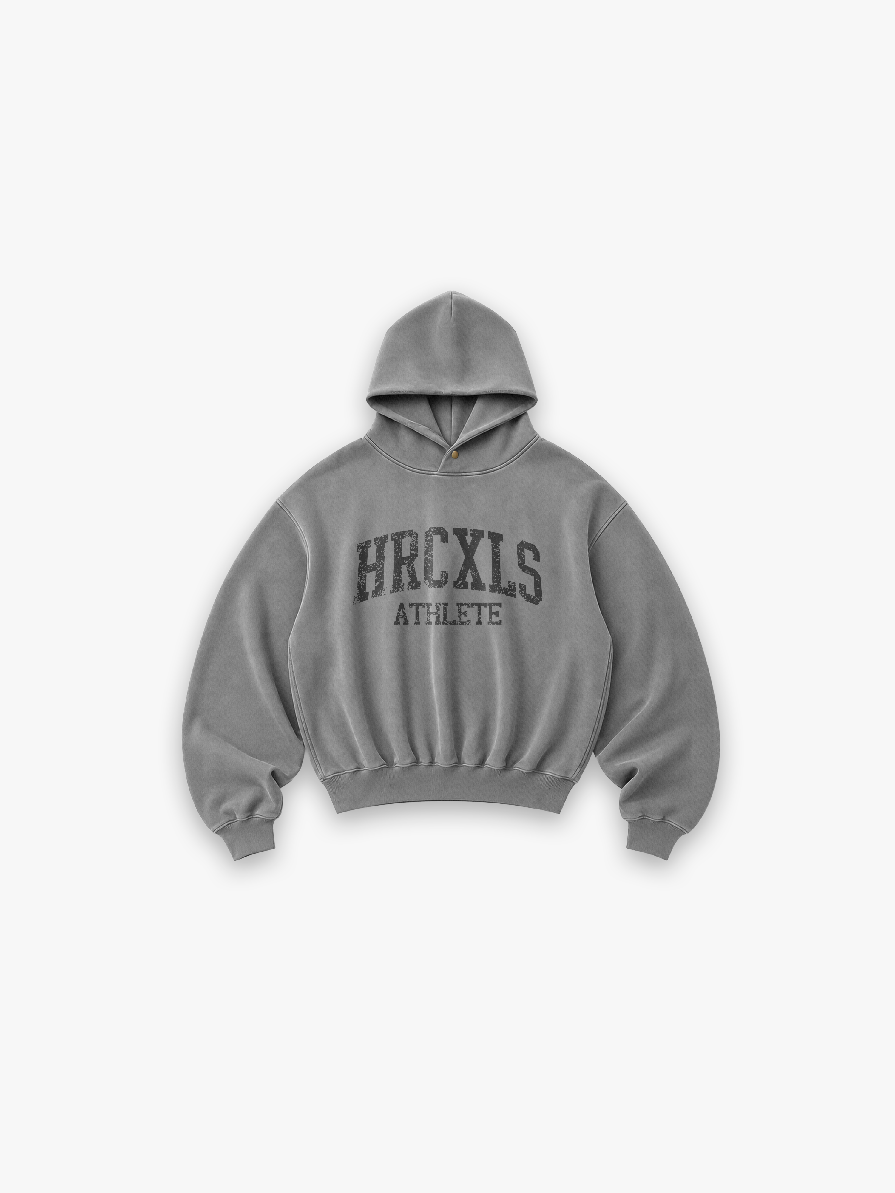 HERCXLES 2026: HRCXLS Athlete Distressed Oversized Hoodie - Light Grey flat lay