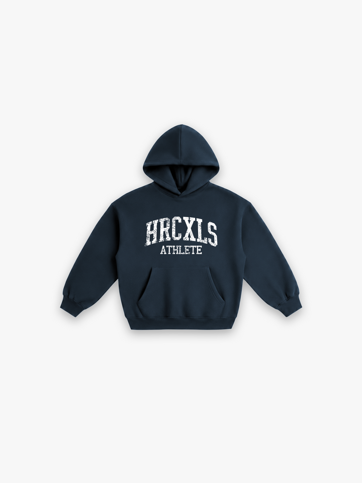 HERCXLES 2026: HRCXLS Athlete Oversized Hoodie - Navy flat lay
