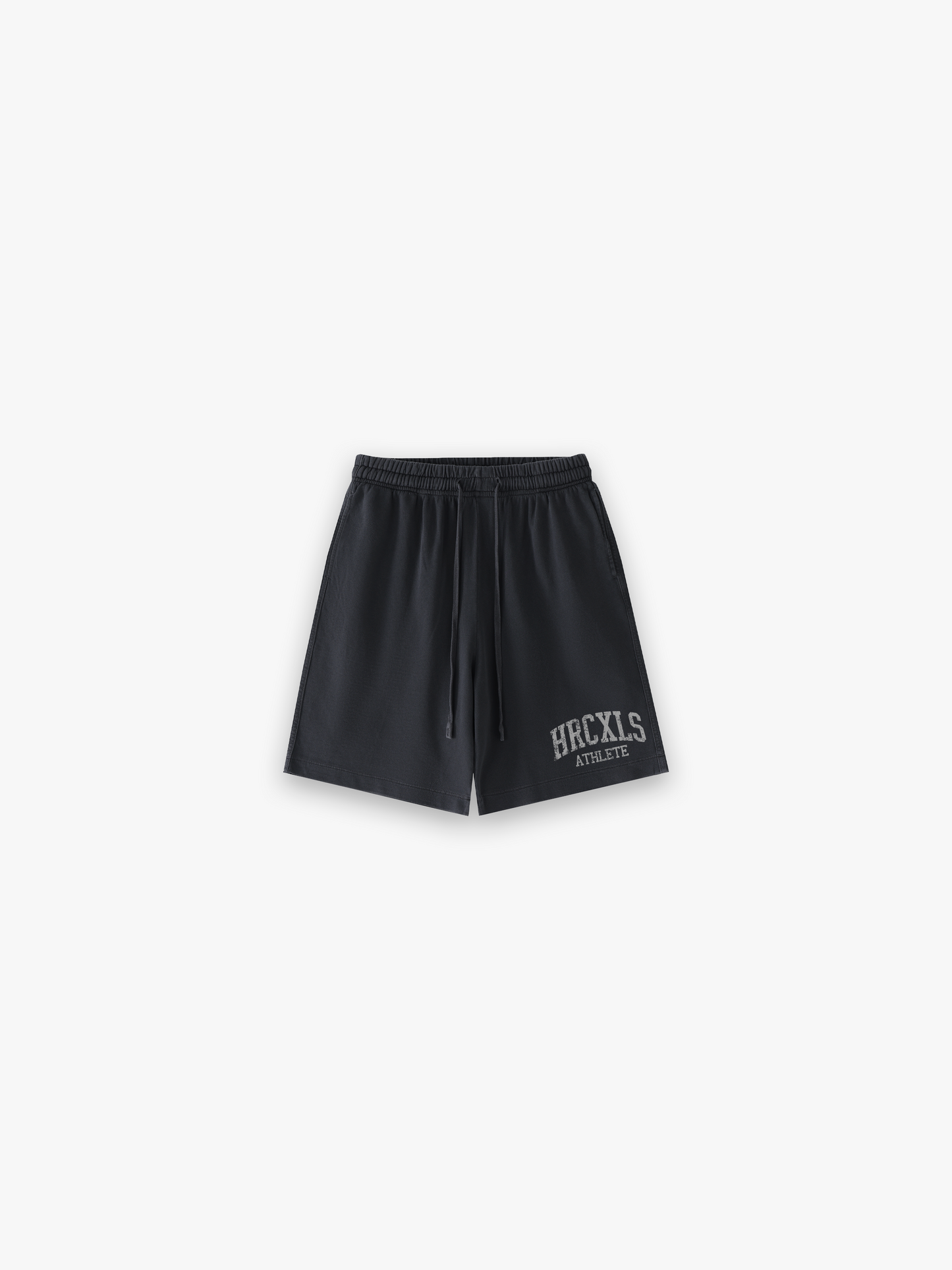 HERCXLES 2026: HRCXLS Athlete Shorts - Black front flat lay