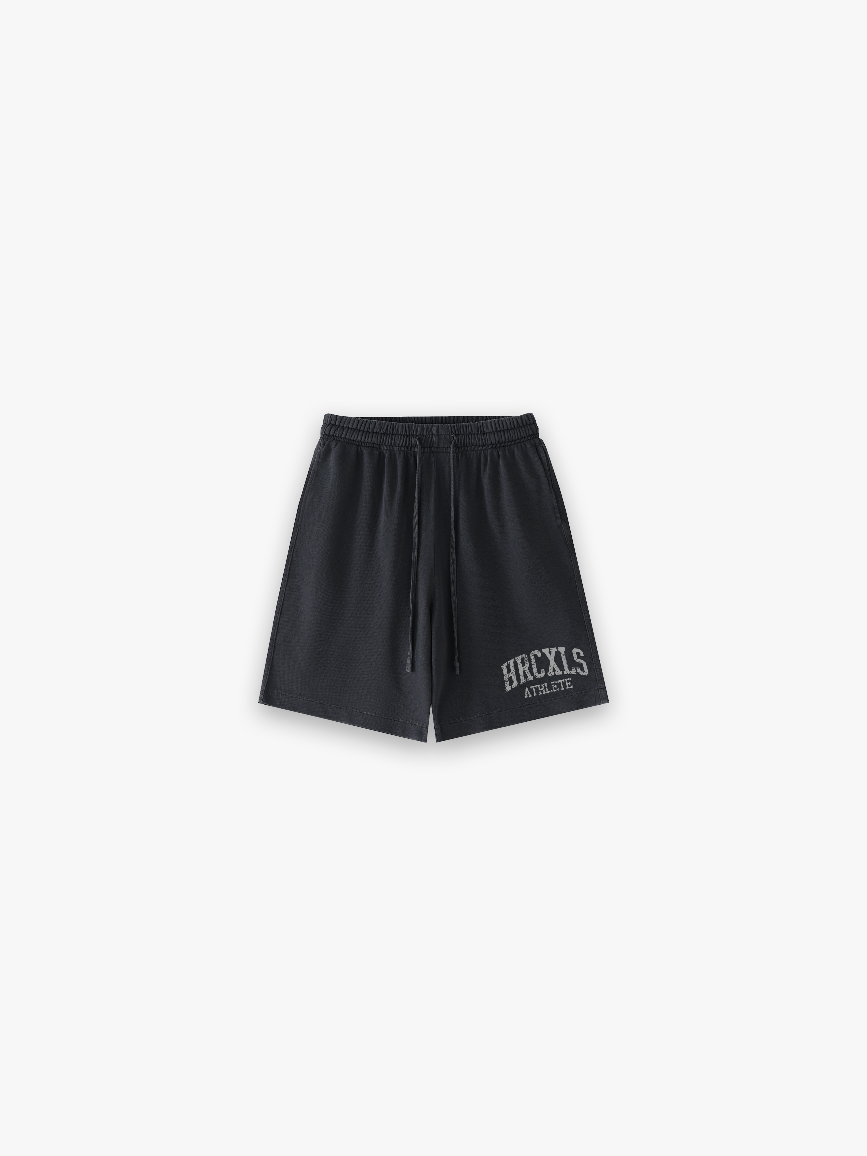 HERCXLES 2026: HRCXLS Athlete Shorts - Black front flat lay