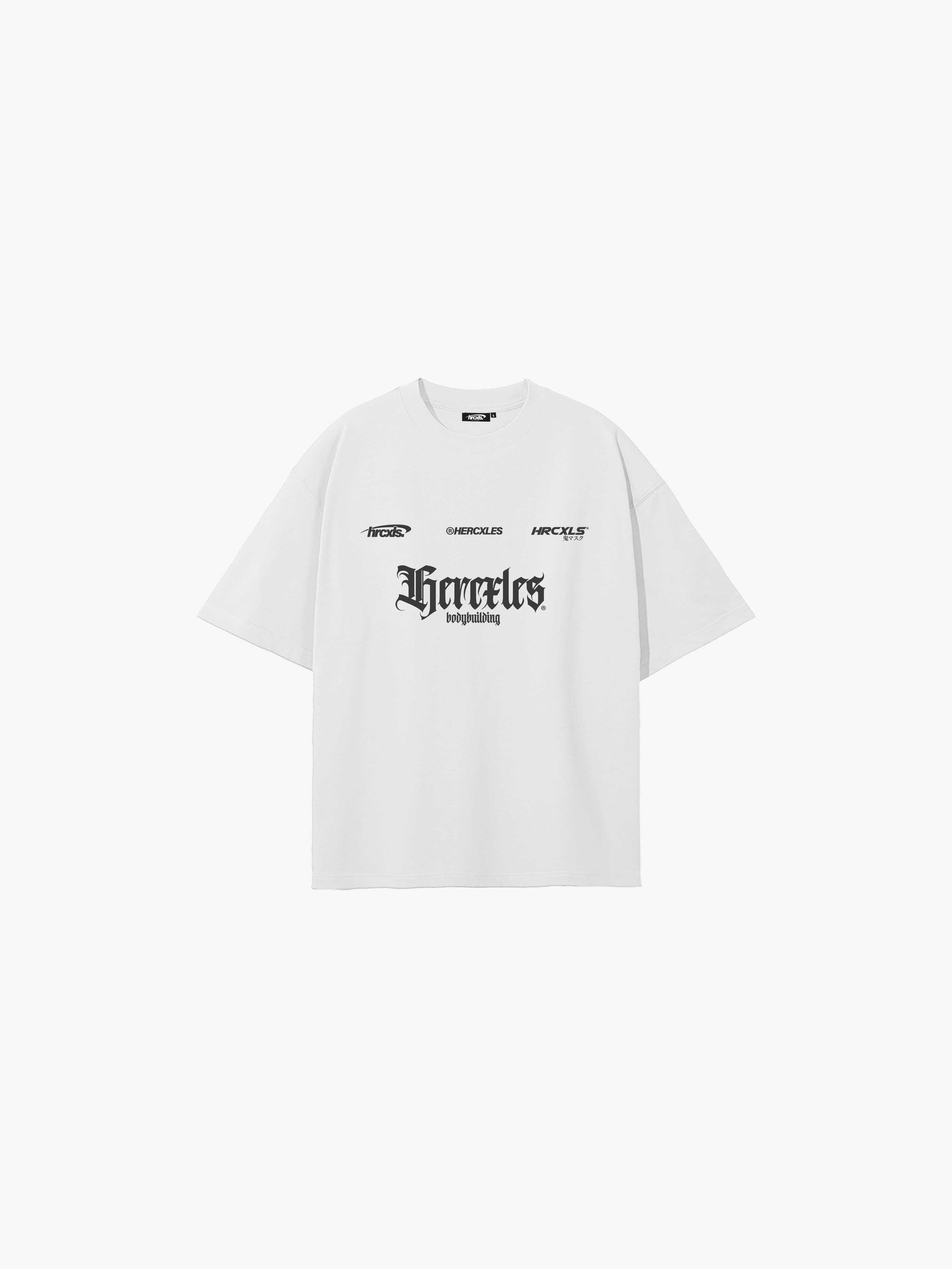 HERCXLES Logo T-Shirt in White - front product image