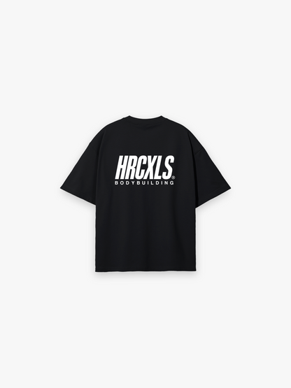 HERCXLES Bodybuilding Oversized T-Shirt in Black - back flat lay