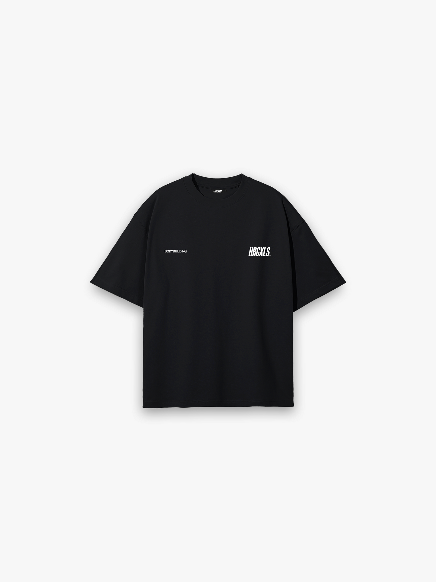 HERCXLES Bodybuilding Oversized T-Shirt in Black - front flat lay