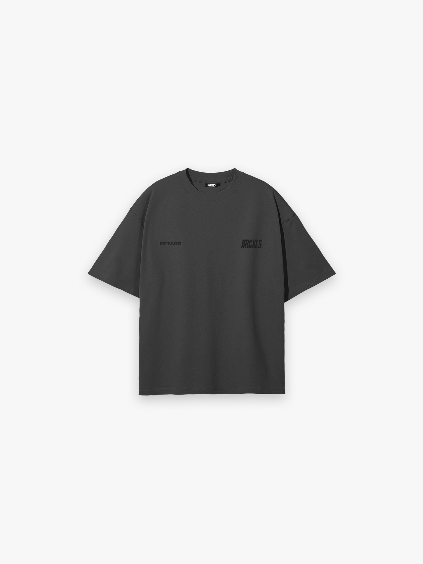 HERCXLES Bodybuilding Oversized T-Shirt in Dark Grey - front flat lay