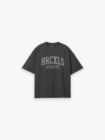 HERCXLES Vintage Athlete Oversized T-Shirt in Dark Grey - front flat lay