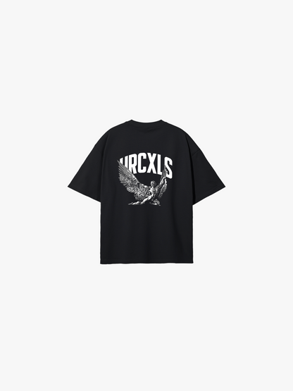 HERCXLES: Icarus Oversized T-Shirt - Black back flat lay