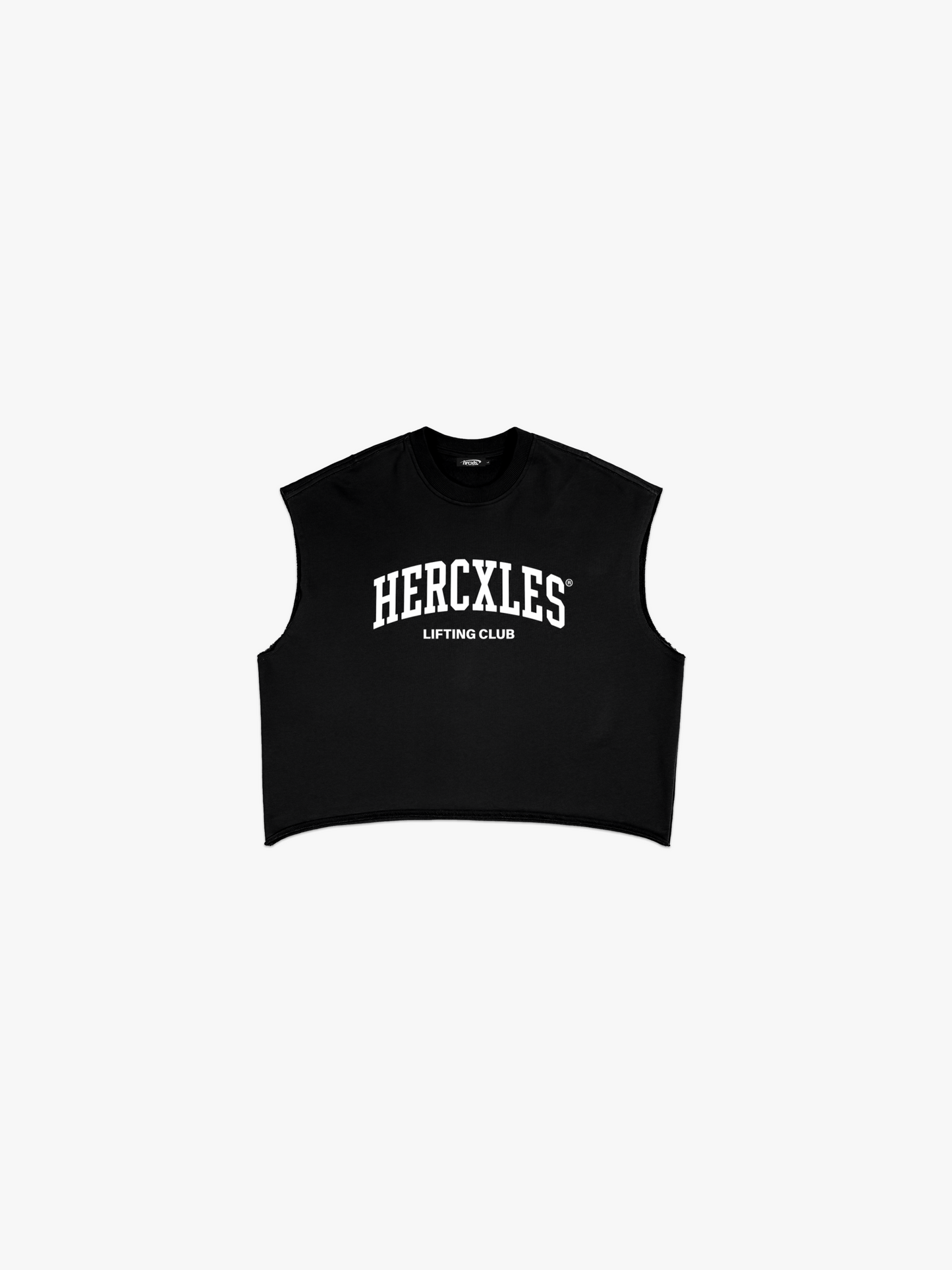 HERCXLES Lifting Club Boxy Cut Off - Black front flatlay
