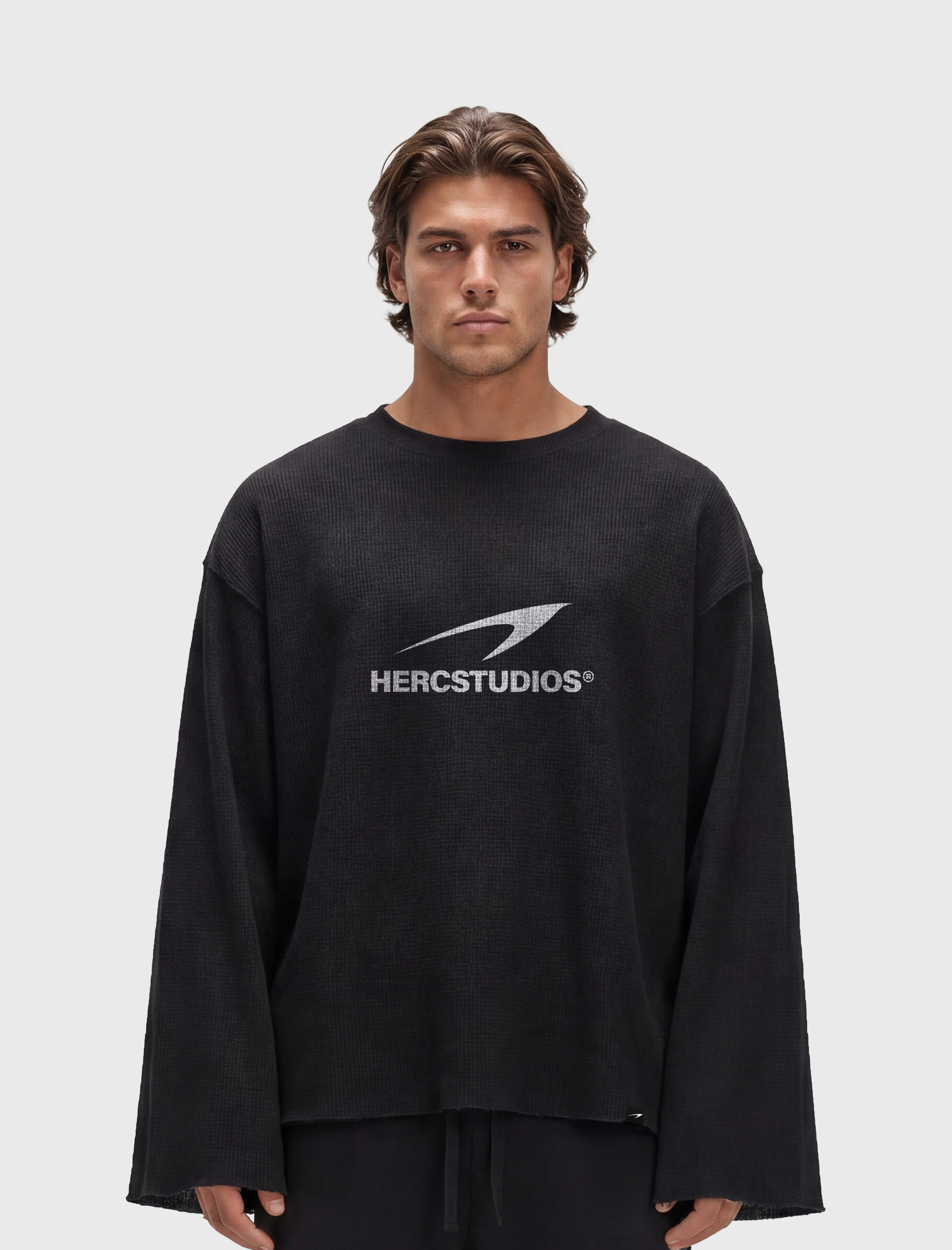 HERCSTUDIOS Rag Tee - Black front