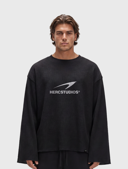 HERCSTUDIOS Rag Tee - Black front