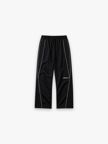 HCX 2026 match: Reflection Striped Straight-Leg Sweatpants - reflective black sweatpants