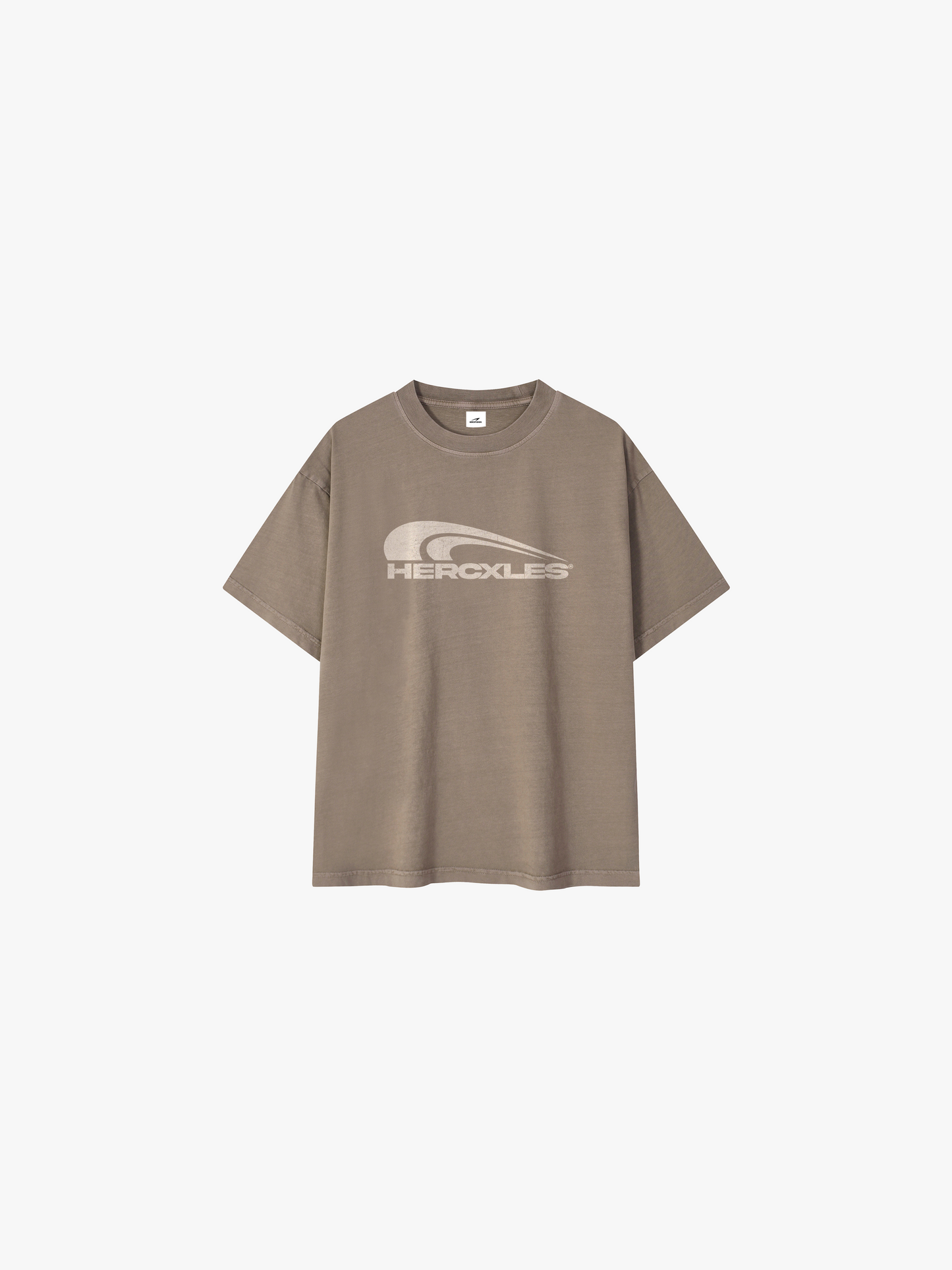Rush Vintage Oversized T-Shirt - Coffee front flat lay