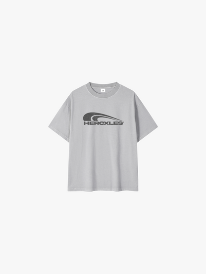 Rush Vintage Oversized T-Shirt - Light Grey front flat lay
