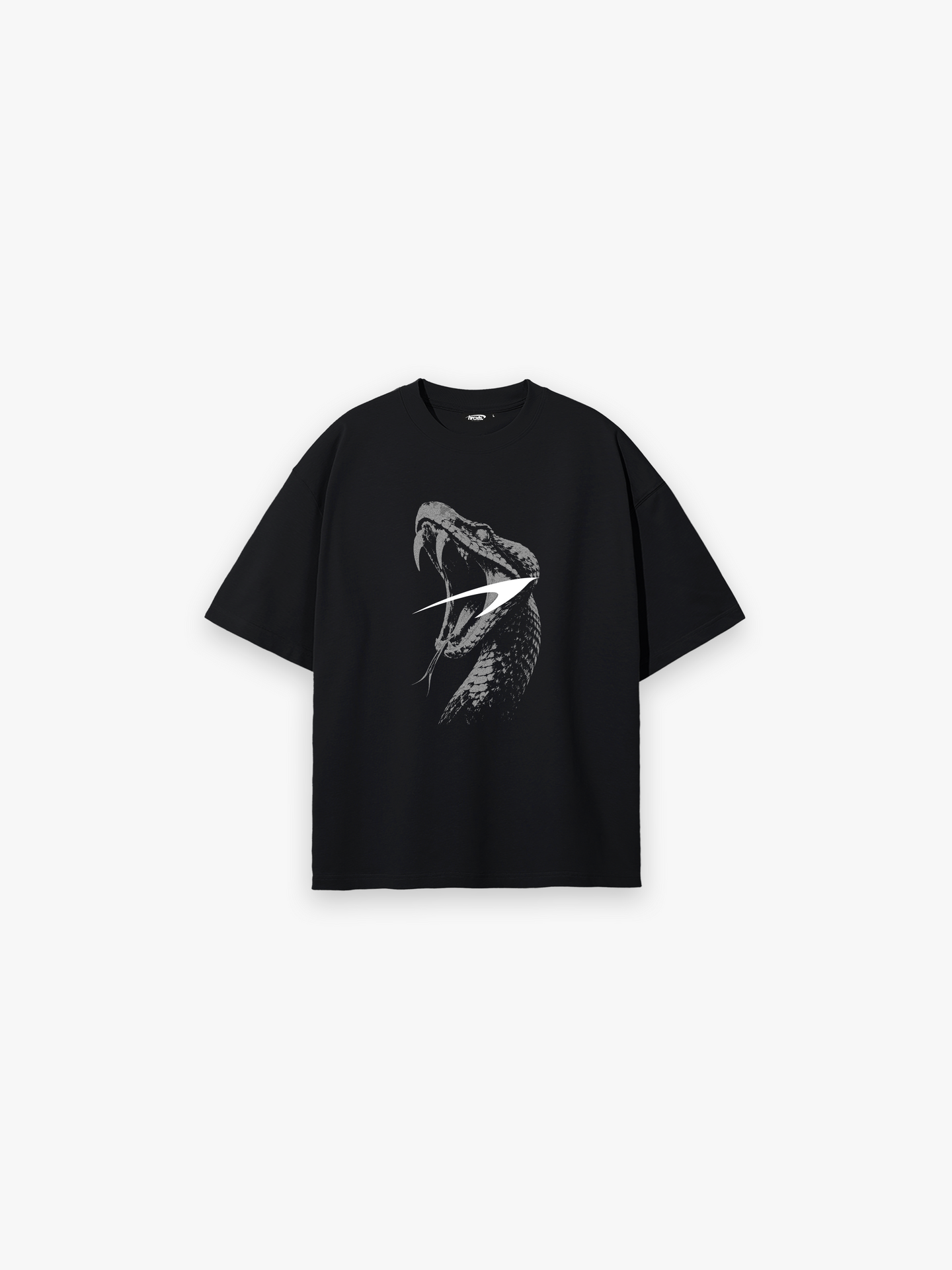 HERCXLES Viper Oversized T-Shirt in Black - front flat lay
