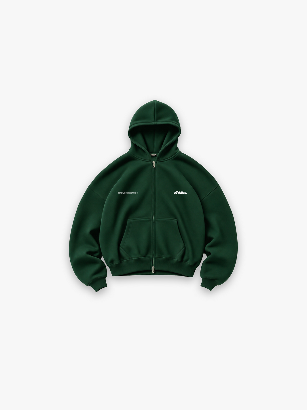 HERCXLES 2026: Athletics Zip Hoodie - zip hoodie athletics front green