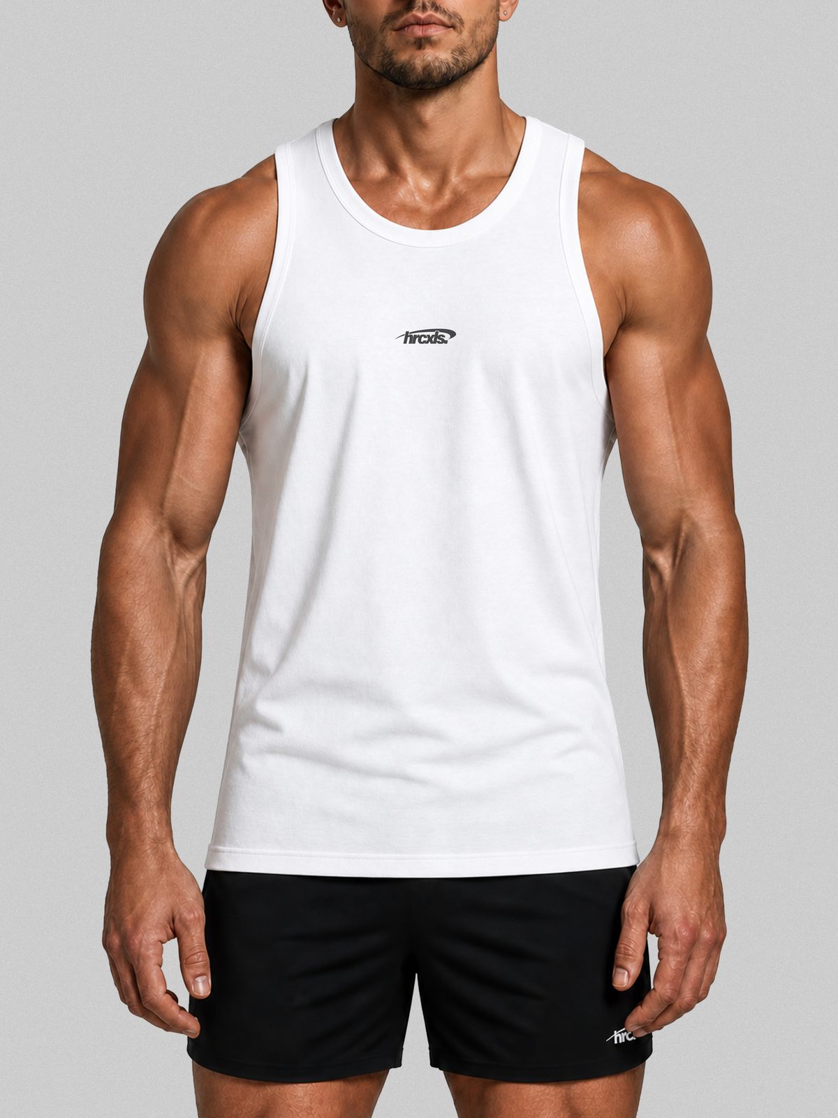 HERCXLES 2026: Sport Ribbed Tank Top - White front