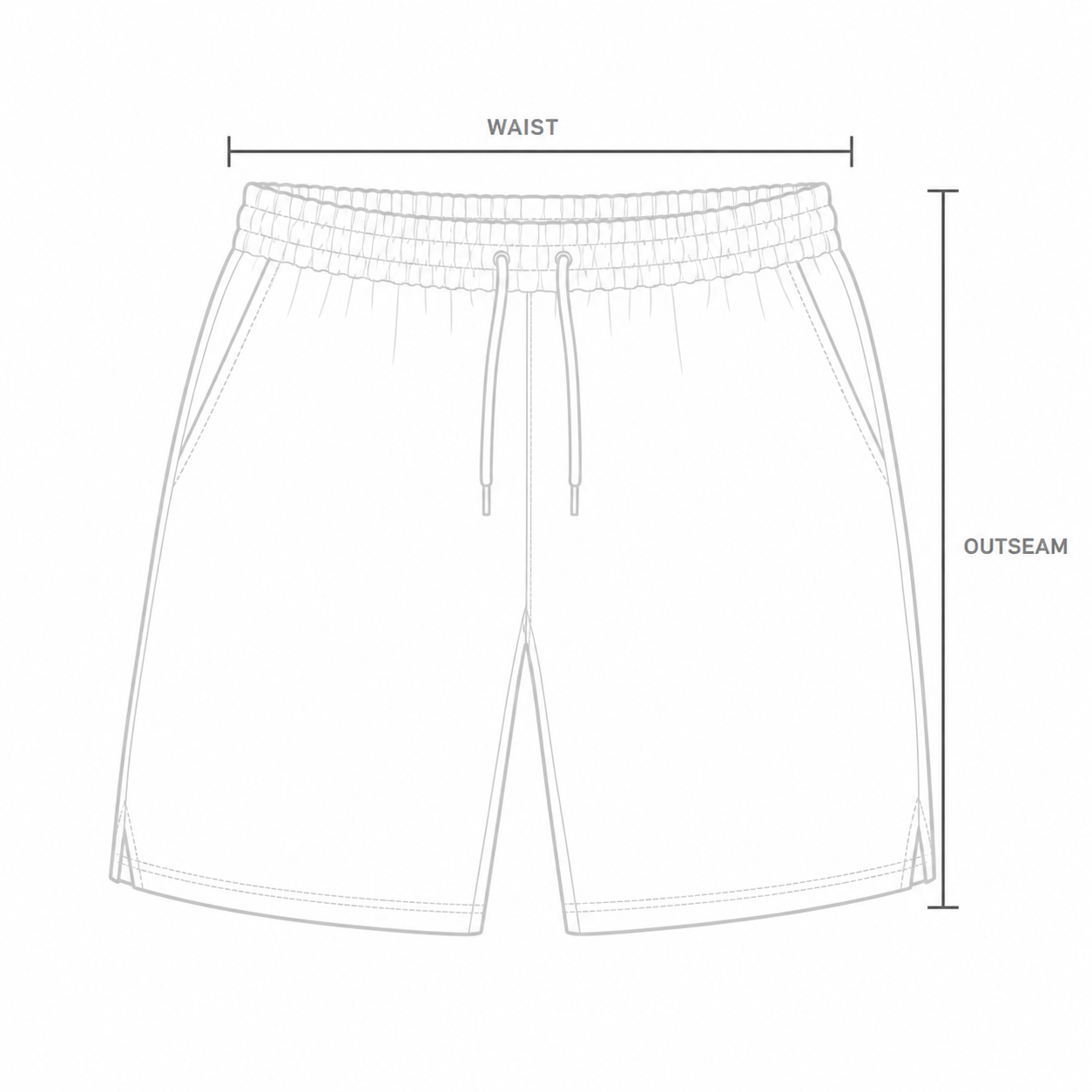 Shorts waist and outseam measurement guide