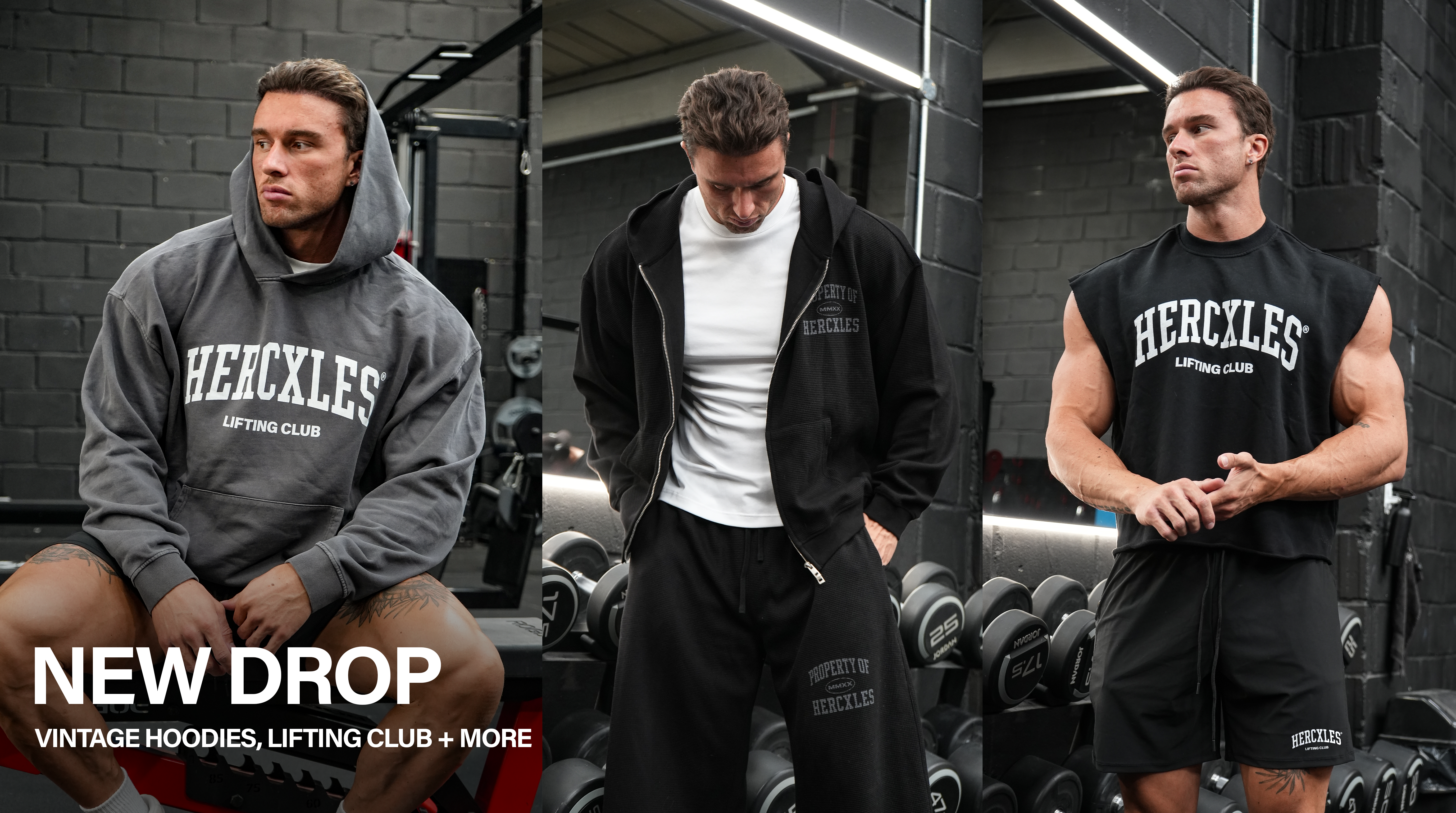 HERCXLES New Drop featuring vintage hoodies, Lifting Club and more